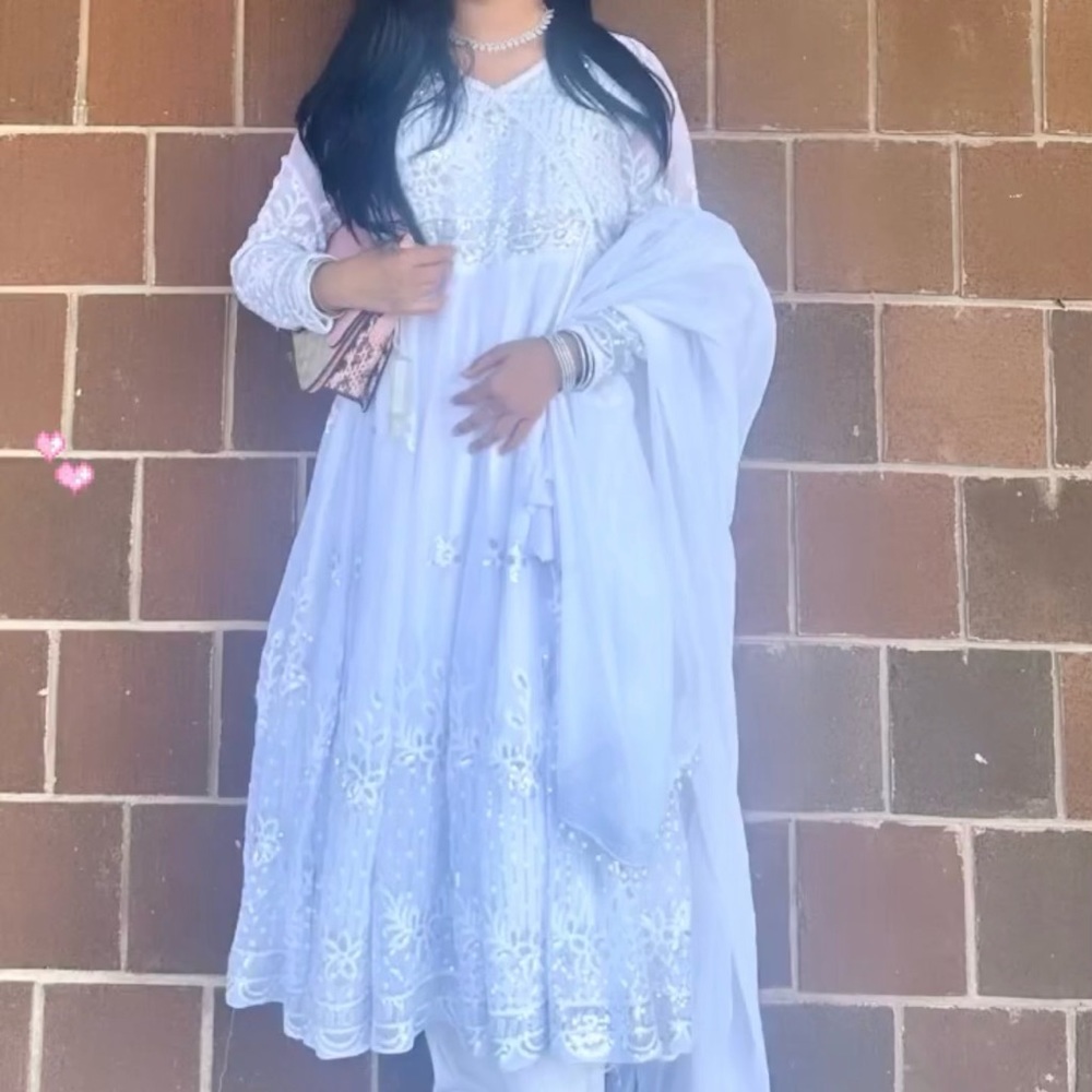 this beautfiul white anarkali